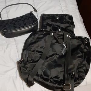 Coach purse and backpack